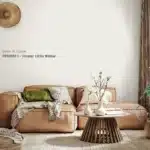 Kleur PPG1007 1   Forever Little Willow voorbeeld op de muur