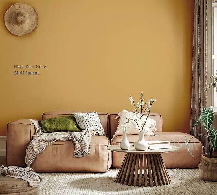 Binti Sunset kleur op de muur
