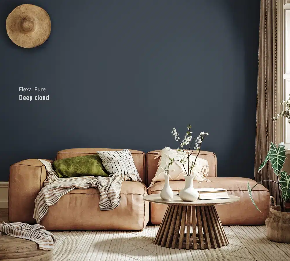 Deep cloud Flexa Pure voorbeeld op de muur