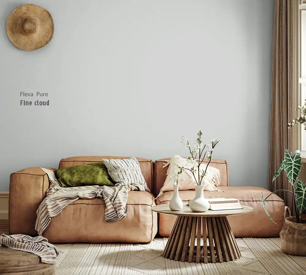 Fine cloud Flexa Pure voorbeeld op een muur