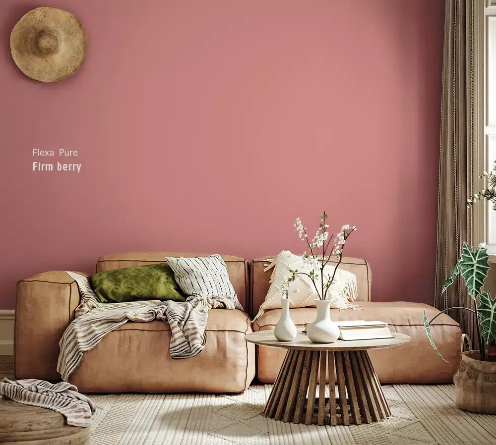 Firm Berry van Flexa Pure op een muur