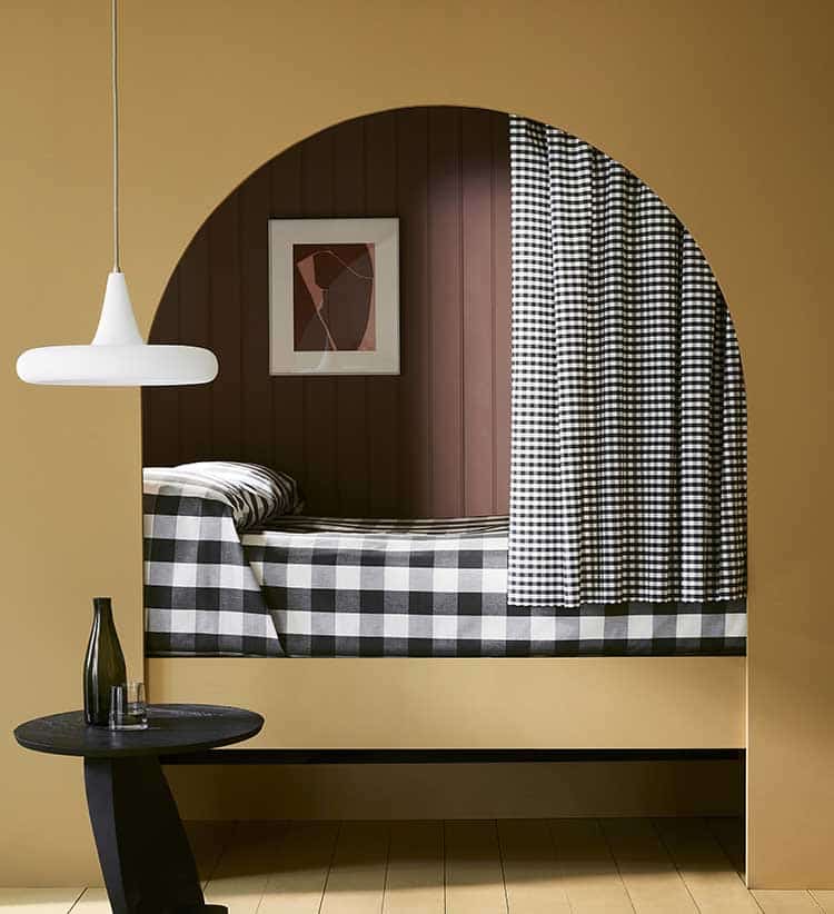 Gedempt geel in combinatie met gedempt rood